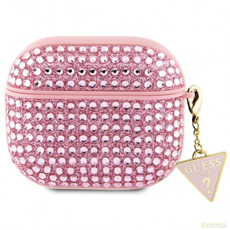 Guess etui do AirPods 3 GUA3HDGTPP różowe Rhinestone Triangle Charm