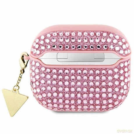 Guess etui do AirPods 3 GUA3HDGTPP różowe Rhinestone Triangle Charm