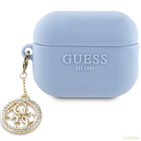Guess etui do AirPods Pro 2 GUAP23DSLGHDB niebieskie Silicone W/4G Diamond Charm