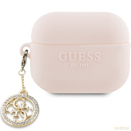 Guess etui do AirPods Pro 2 GUAP23DSLGHDP różowe Silicone W/4G Diamond Charm