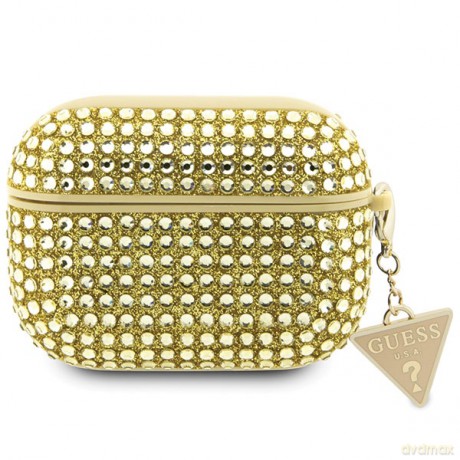 Guess etui do AirPods Pro 2 GUAP2HDGTPD złote Rhinestone Triangle Charm