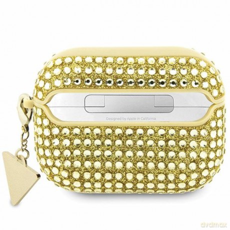 Guess etui do AirPods Pro 2 GUAP2HDGTPD złote Rhinestone Triangle Charm