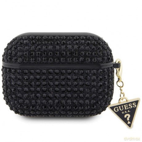 Guess etui do AirPods Pro 2 GUAP2HDGTPK czarne Rhinestone Triangle Charm