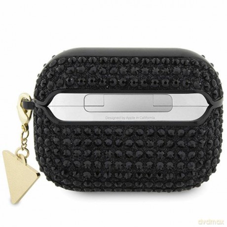Guess etui do AirPods Pro 2 GUAP2HDGTPK czarne Rhinestone Triangle Charm