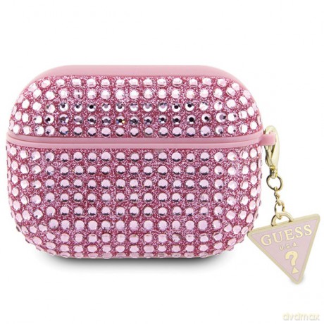 Guess etui do AirPods Pro 2 GUAP2HDGTPP różowe Rhinestone Triangle Charm