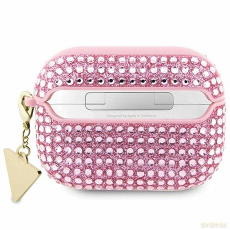 Guess etui do AirPods Pro 2 GUAP2HDGTPP różowe Rhinestone Triangle Charm