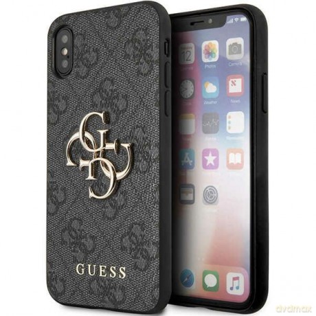 Guess etui do iPhone X GUHCPX4GMGGR szare book case 4G Big Metal Logo