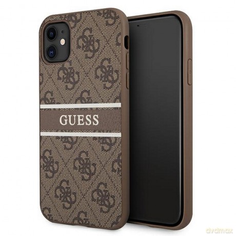 Guess nakładka do iPhone 11 GUHCN614GDBR brązowe hard case 4G Stripe