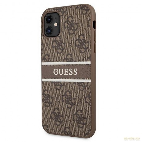 Guess nakładka do iPhone 11 GUHCN614GDBR brązowe hard case 4G Stripe