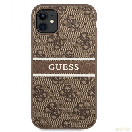 Guess nakładka do iPhone 11 GUHCN614GDBR brązowe hard case 4G Stripe