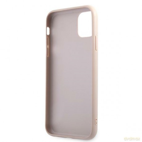 Guess nakładka do iPhone 11 GUHCN61G4GLPI różowa HC PC/TPU 4G PU Bottom Stripe