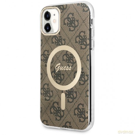 Guess nakładka do iPhone 11 GUHMN61H4STW brązowa hardcase Magsafe IML 4G