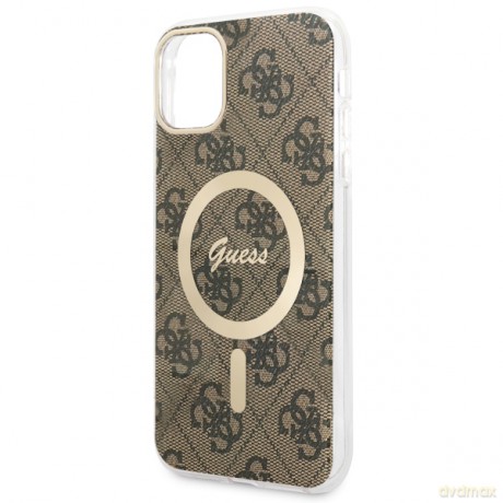 Guess nakładka do iPhone 11 GUHMN61H4STW brązowa hardcase Magsafe IML 4G