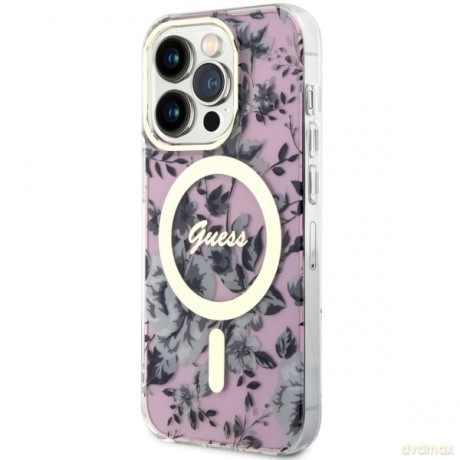 Guess Etui Flower do Apple iPhone 14 Pro Pink