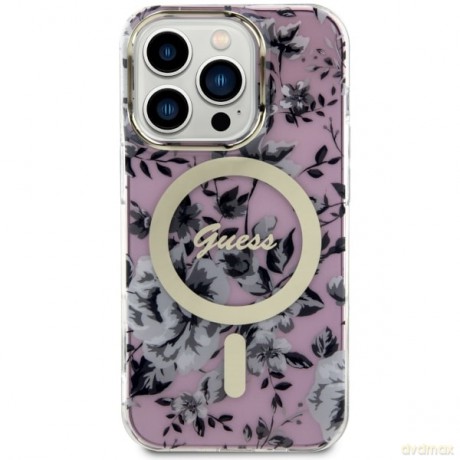 Guess Etui Flower do Apple iPhone 14 Pro Pink