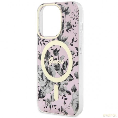Guess Etui Flower do Apple iPhone 14 Pro Pink