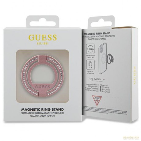 Guess podstawka GUMRSALDGP Ringstand Rhinestones pink