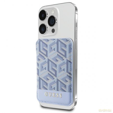 Guess portfel GUWMSHGCFSEB niebieski Wallet Cardslot Stand Gcube Stripe Magsafe