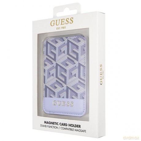 Guess portfel GUWMSHGCFSEB niebieski Wallet Cardslot Stand Gcube Stripe Magsafe