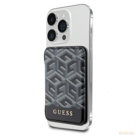 Guess portfel GUWMSHGCFSEK czarny Wallet Cardslot Stand Gcube Stripe Magsafe