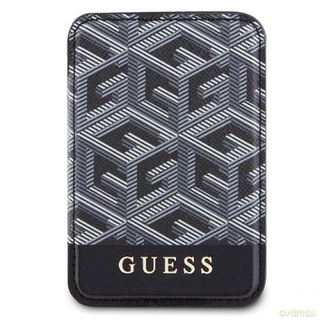 Guess portfel GUWMSHGCFSEK czarny Wallet Cardslot Stand Gcube Stripe Magsafe