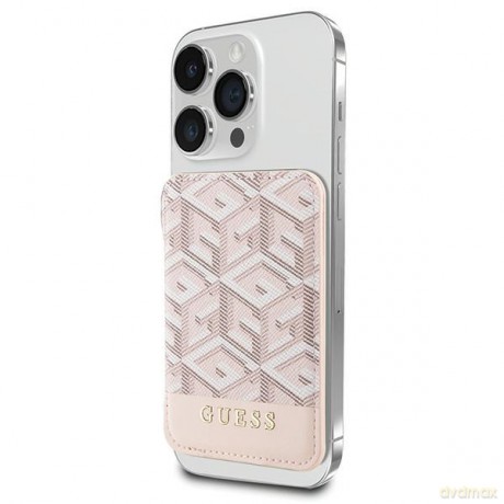 Guess portfel GUWMSHGCFSEP różowy Wallet Cardslot Stand Gcube Stripe Magsafe