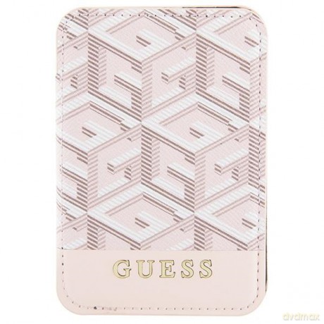 Guess portfel GUWMSHGCFSEP różowy Wallet Cardslot Stand Gcube Stripe Magsafe