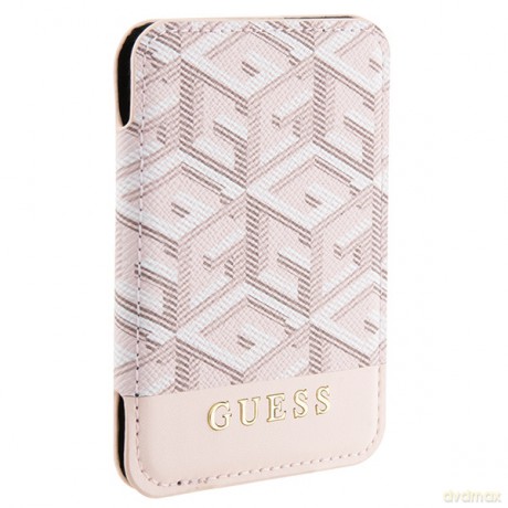 Guess portfel GUWMSHGCFSEP różowy Wallet Cardslot Stand Gcube Stripe Magsafe