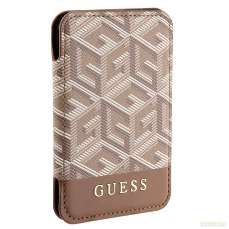 Guess portfel GUWMSHGCFSEW brązowy Wallet Cardslot Stand Gcube Stripe Magsafe
