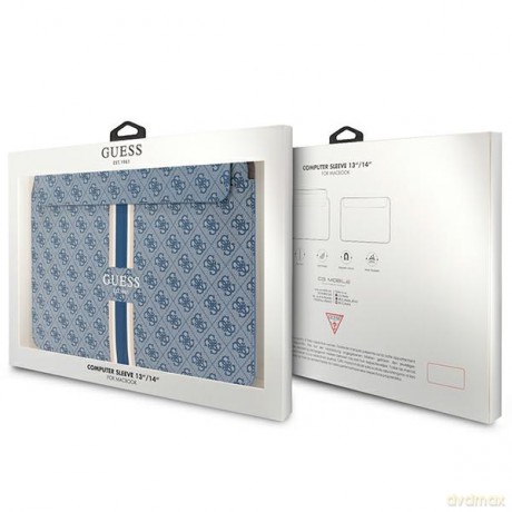 Guess torba na laptop GUCS14P4RPSB niebieska Sleeve 4G Stripes