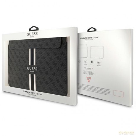 Guess torba na laptop GUCS14P4RPSK czarna Sleeve 4G Stripes