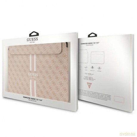 Guess torba na laptop GUCS14P4RPSP różowa Sleeve 4G Stripes