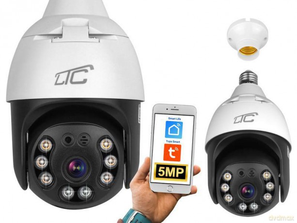 Kamera obrotowa żar.gn.E27 IP65 PTZ WiFi IP 5Mpix 230V (SMART) LTC VISION