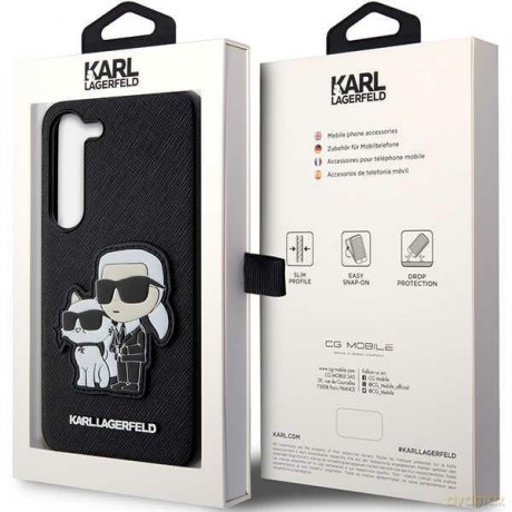 Karl Lagefeld nakładka do Samsung Galaxy S23 Plus KLHCS23MSANKCPK czarna HC Saffiano Karl&Choupette NFT