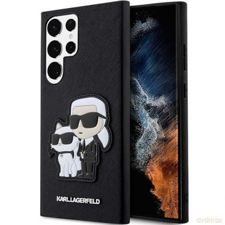 Karl Lagefeld nakładka do Samsung Galaxy S23 Ultra KLHCS23LSANKCPK czarna HC Saffiano Karl&Choupette NFT