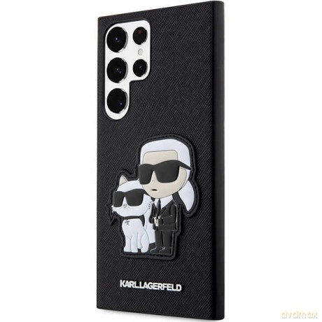 Karl Lagefeld nakładka do Samsung Galaxy S23 Ultra KLHCS23LSANKCPK czarna HC Saffiano Karl&Choupette NFT