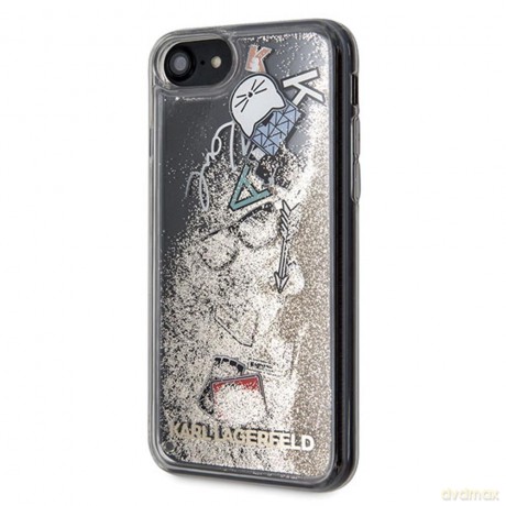 Karl Lagerfeld iPhone 7/ iPhone 8 KLHCI8KSICGO złote hard case Iconic Liquid Glitter