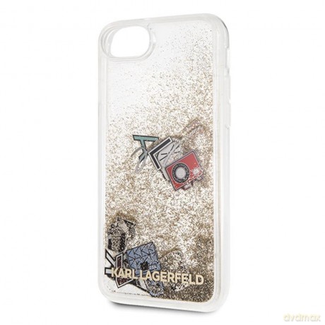 Karl Lagerfeld iPhone 7/ iPhone 8 KLHCI8KSICGO złote hard case Iconic Liquid Glitter