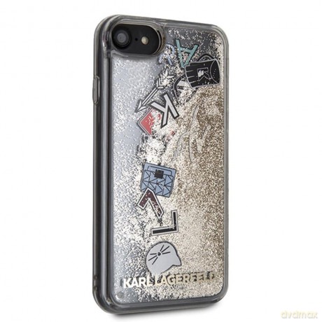 Karl Lagerfeld iPhone 7/ iPhone 8 KLHCI8KSICGO złote hard case Iconic Liquid Glitter