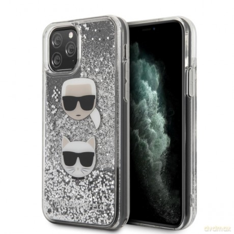 Karl Lagerfeld nakładka do iPhone 11 KLHCN61KCGLSL srebrne hard case Glitter Karl&Choupette