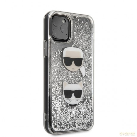 Karl Lagerfeld nakładka do iPhone 11 KLHCN61KCGLSL srebrne hard case Glitter Karl&Choupette