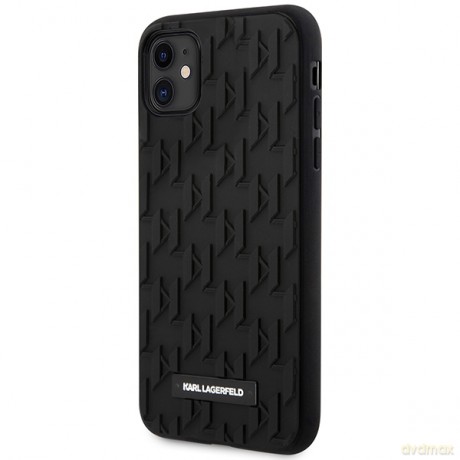 Karl Lagerfeld nakładka do iPhone 11 KLHCN61RUPKLPK czarna HC 3D Rubber Mono Logo Plate