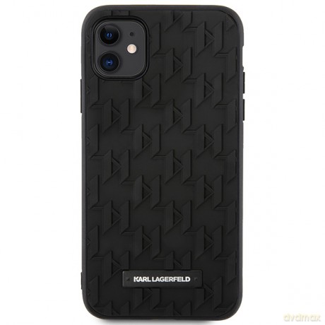 Karl Lagerfeld nakładka do iPhone 11 KLHCN61RUPKLPK czarna HC 3D Rubber Mono Logo Plate