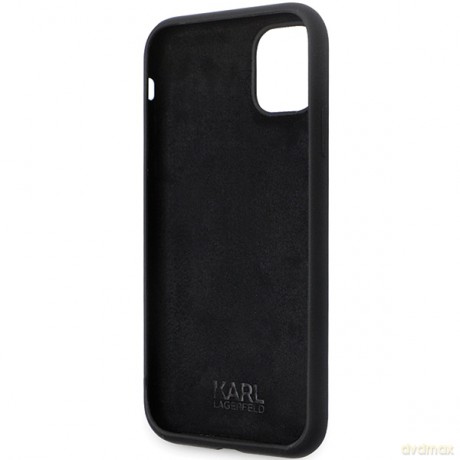 Karl Lagerfeld nakładka do iPhone 11 KLHCN61SMHKNPK czarna HC Silicone Ikonik Metal Pin