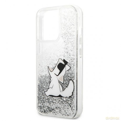 Karl Lagerfeld nakładka do iPhone 13 Pro Max 6,7'' KLHCP13XGCFS srebrne hard case Liquid Glitter Choupette Fun