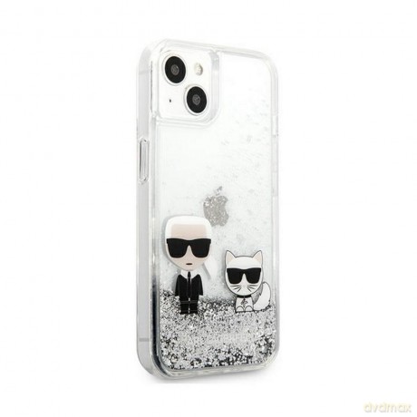 Karl Lagerfeld nakładka do iPhone 13 Pro Max 6,7'' KLHCP13XGKCS srebrne hard case Liquid Glitter Karl&Choupette