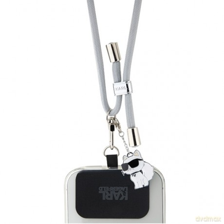 Karl Lagerfeld pasek KLUCNMSCKIG szary Universal Crossbody Cord Ikonik