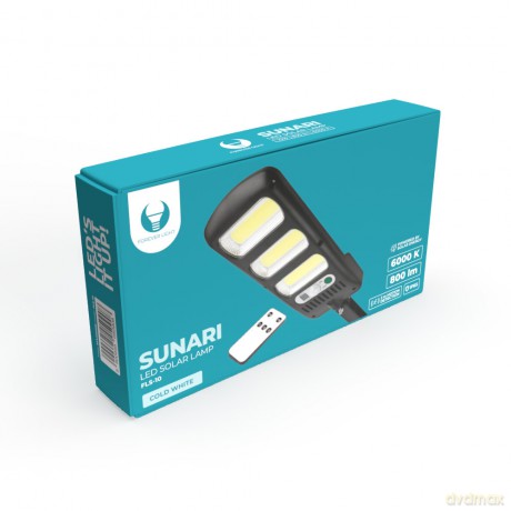 Lampa solarna LED SUNARI FLS-10 COB PIR 10W 800lm 6000K 1800mAh Li-Ion + pilot Forever Light