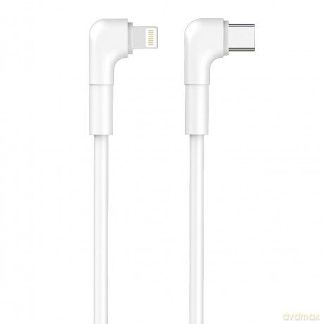 Maxlife kabel kątowy MXUC-09 USB-C - Lightning 1,0 m 27W biały