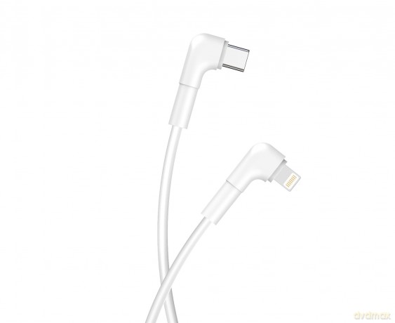 Maxlife kabel kątowy MXUC-09 USB-C - Lightning 1,0 m 27W biały